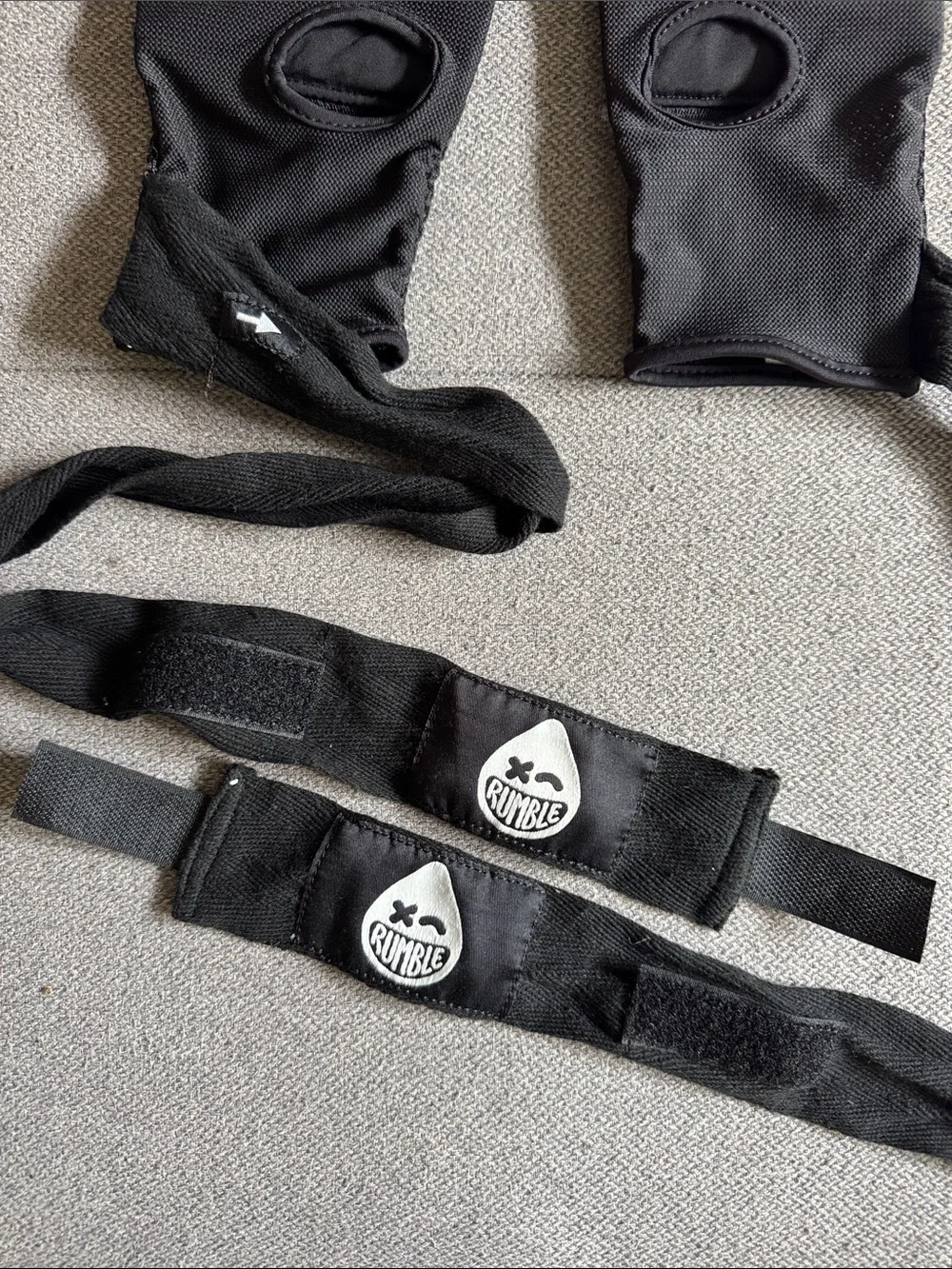 Black Fingerless Training Gloves with Wrist Wraps